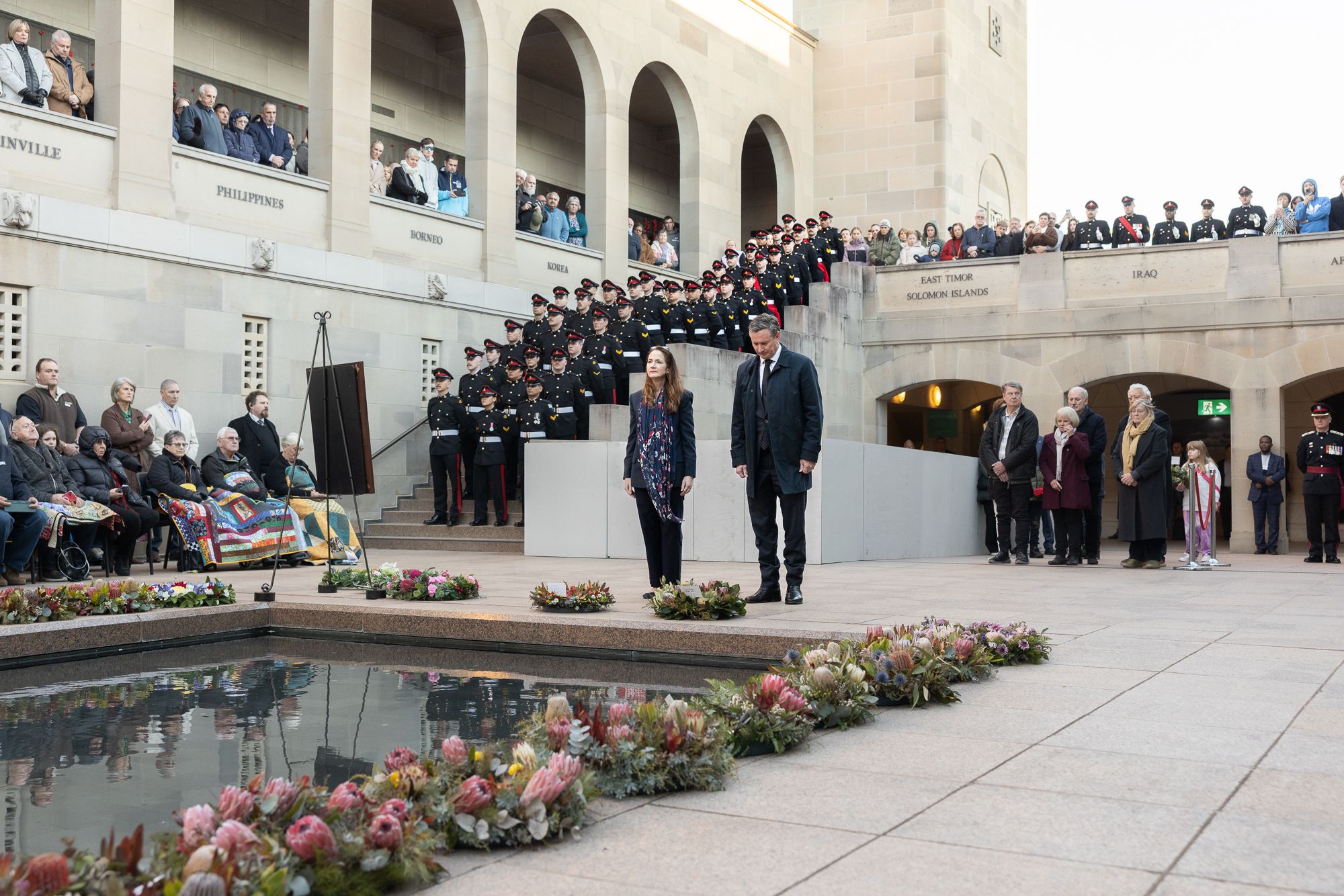 Avril Haines and Andrew Shearer at the War Memorial