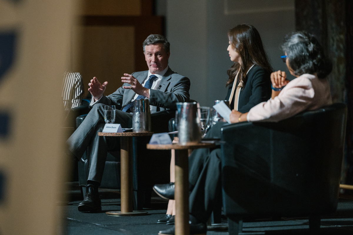 DGNI Andrew Shearer talking on a panel at the Raisina Down Under Panel Discussion